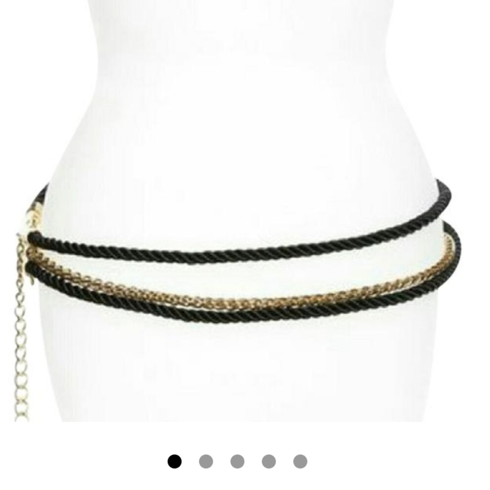 Kate Spade Black and Gold Rope Chain Belt
